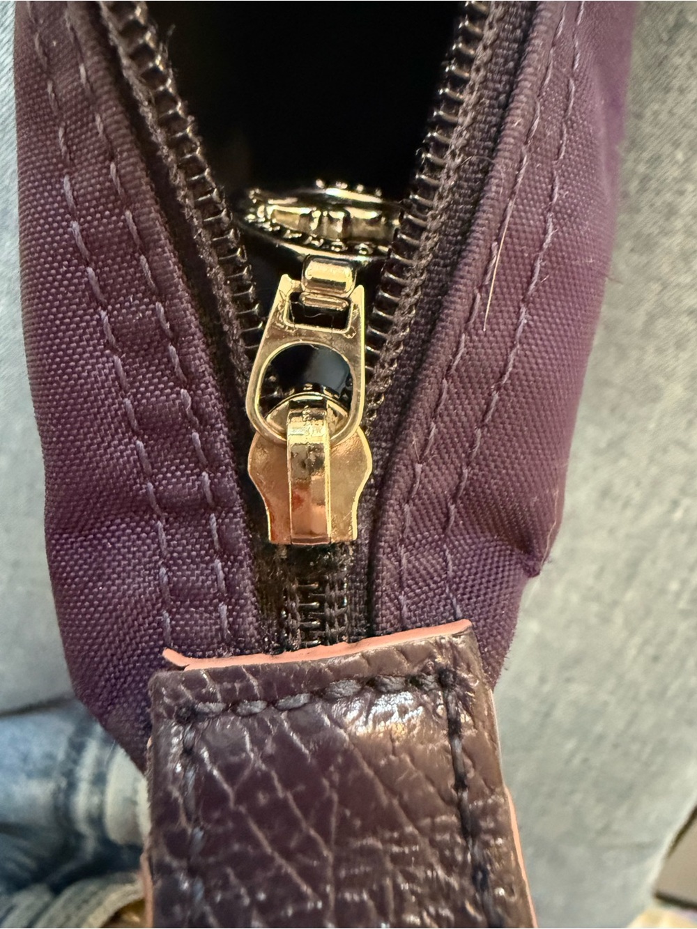 Purple piliage longchamp limited edition Tote Bag with Pink Accents - Picture 6 of 10